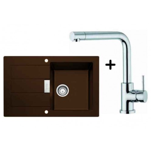 Franke SET T14 tectonitový drez SID 611-78 hnedá + drezová batéria Samoa Franke SET T14 tectonitový drez SID 611-78 hnedá + drezová batéria Samoa