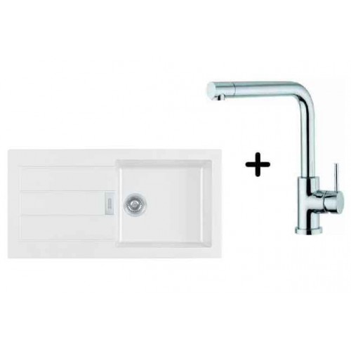 Franke SET T15 tectonitový drez SID 611 biela + drezová batéria Samoa Franke SET T15 tectonitový drez SID 611 biela + drezová batéria Samoa