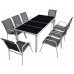 SHARKS VIOLA set záhradného nábytku 6 + 2, čierna SA064