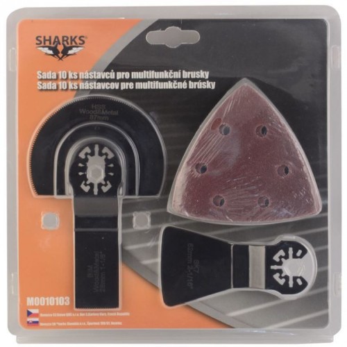 SHARKS Sada 10 ks nástavcov pre multifunkčné brúsky M0010103 SHARKS Sada 10 ks nástavcov pre multifunkčné brúsky M0010103
