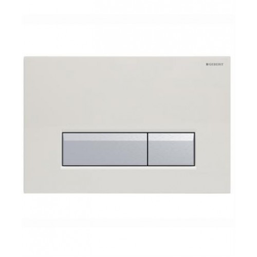 GEBERIT SIGMA 40 ovládacie tlačidlo s odsávaním, Biele sklo/kartáčov. hliník 115.600.SI.1