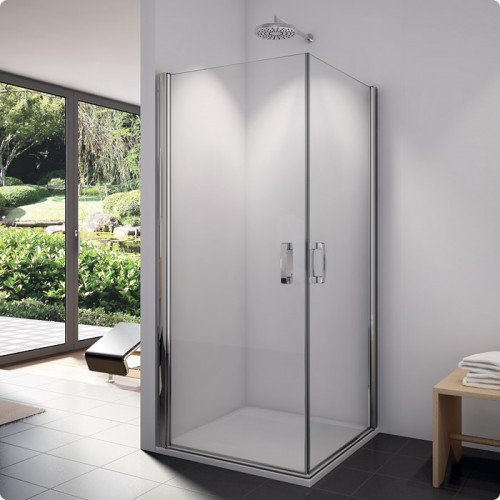 RONAL SLE1 Swing-Line roh.vstup-jednodielne dvere, pravé, 100cm, chróm/línie SLE1D10005051