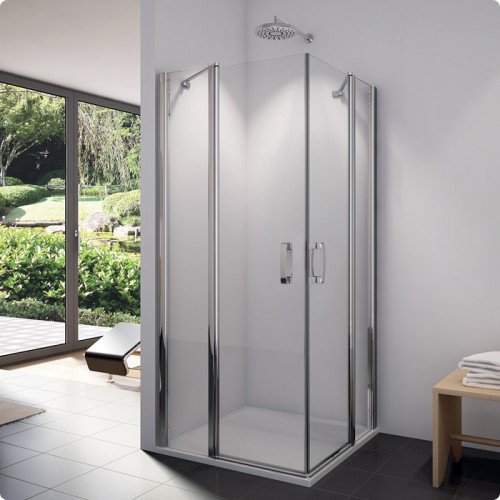 RONAL SLE2 Swing-Line roh.vstup-dvojdielne dvere, pravé, 100cm, chróm /línie SLE2D10005051