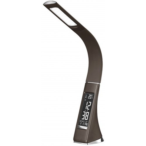 SOLIGHT LED stolná lampička s displayom, 6W, 4100K, koža, hnedá WO46-H SOLIGHT LED stolná lampička s displayom, 6W, 4100K, koža, hnedá WO46-H