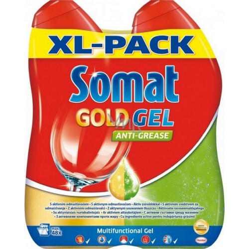 SOMAT Gold gél 48 dávok Antigrease 2x600ml SOMAT Gold gél 48 dávok Antigrease 2x600ml