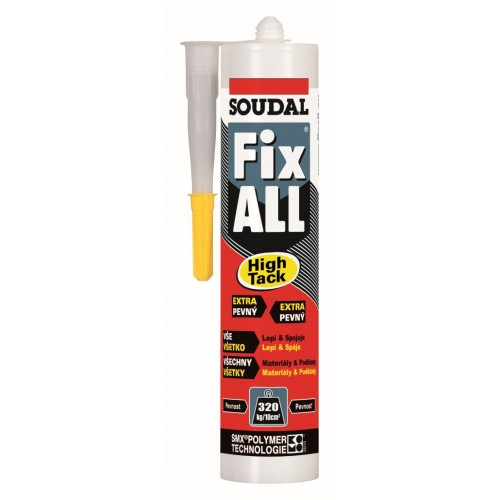 SOUDAL FIX ALL HIGH TACK pružný lepiaci tmel 290 ml, biely SOUDAL FIX ALL HIGH TACK pružný lepiaci tmel 290 ml, biely