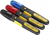 Stanley 0-47-315 FatMax Permanentný značkovač dlátový hrot (čierny, červený, modrý), 3ks