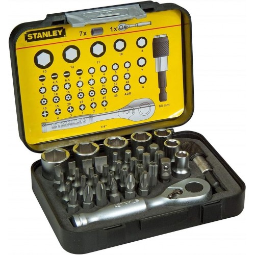 Stanley 1-13-906 1/4" 40dielna sada bitov s račňou Expert