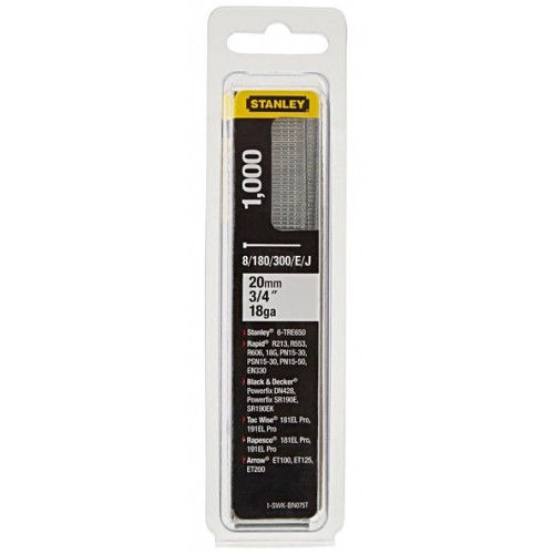 Stanley 1-SWKBN075T 20mm / 3/4" / Kolárske klince 8/300/E/J / 1000 ks