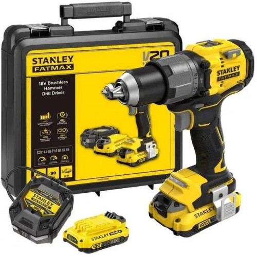 Stanley SFMCD725D2K FatMax V20 Aku bezuhlíková vŕtačka (80Nm/18V/2x2,0Ah), kufor
