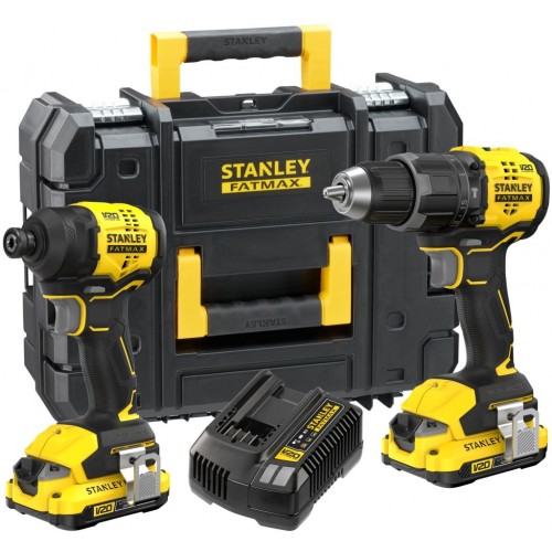 Stanley SFMCK201D2T FatMax V20 Aku kombinovaná sada (18V/2x2,0Ah), Pro-Stack Stanley SFMCK201D2T FatMax V20 Aku kombinovaná sada (18V/2x2,0Ah), Pro-Stack