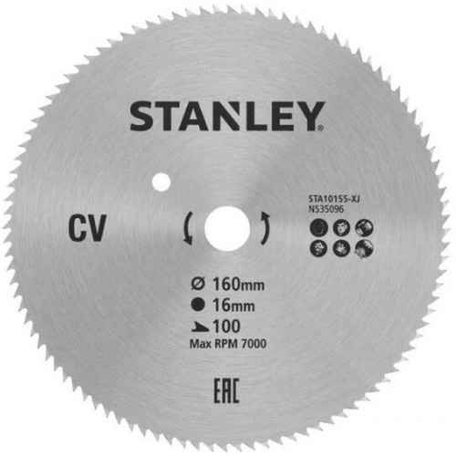 Stanley STA10155 Pílový kotúč pre priečne rezy 160x16mm, 100 zubov