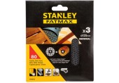Stanley STA39252-XJ Brúsne mriežky pre excentrickú brúsku 125mm, P80, 3ks
