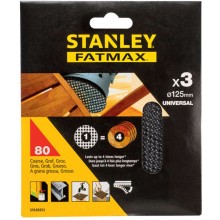 Stanley STA39252-XJ Brúsne mriežky pre excentrickú brúsku 125mm, P80, 3ks
