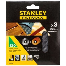 Stanley STA39257-XJ Brúsne mriežky pre excentrickú brúsku 125mm, P120, 3ks