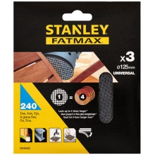 Stanley STA39262-XJ Brúsne mriežky pre excentrickú brúsku 125mm, P240, 3ks