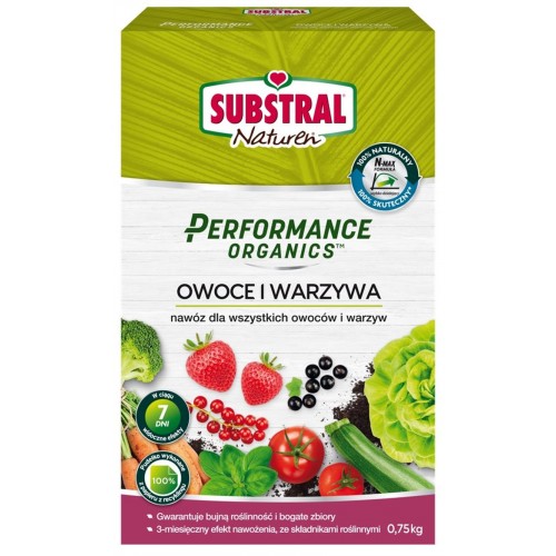 SUBSTRAL Organické hnojivo PERFORMANCE ORGANICS granulované - ovocie a zelenina 750g SUBSTRAL Organické hnojivo PERFORMANCE ORGANICS granulované - ovocie a zelenina 750g