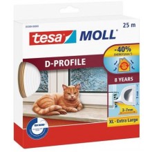 TESA MOLL Gumové tesnenie, biele, na okná a dvere, D profil, 25m 05389-00000-00