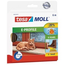 TESA MOLL Gumové tesnenie, hnedé, na okná a dvere, E profil, 6m 05463-00123-00