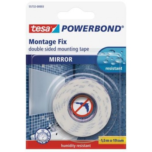 TESA Powerbond Montážna obojstranná penová páska na zrkadlá, biela, 1,5m x 19mm