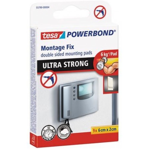 TESA Powerbond Ultra Strong obojstranné montážne prúžky, biele, 9x 60mm x 20mm 55790