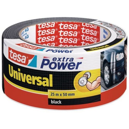 TESA Opravná páska Extra Power Universal, textilné, silne lepivá, čierna, 25m x 50mm 56388