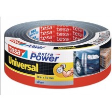 TESA Opravná páska Extra Power Universal, textilné, silne lepivá, strieborná, 50m x 50mm