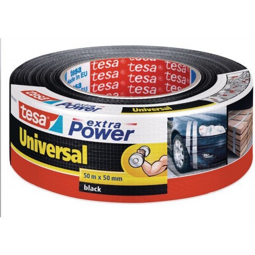 TESA Opravná páska Extra Power Universal, textilné, silne lepivá, čierna, 50m x 50mm 56389