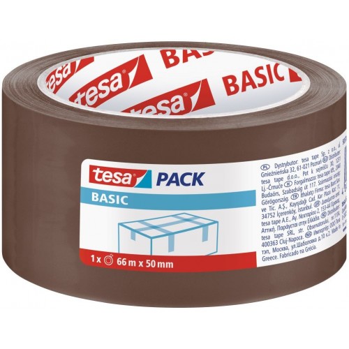 TESA Baliaca páska BASIC, základné, hnedá, 66m x 50mm 58571-00000-00