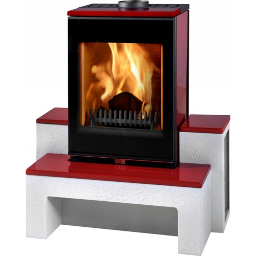 THORMA GRENOBLE Krbové kachle čierna / biely podstavec / bordó