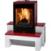 THORMA GRENOBLE Krbové kachle čierna / biely podstavec / bordó