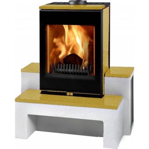 THORMA GRENOBLE Krbové kachle čierna / biely podstavec / pieskovec