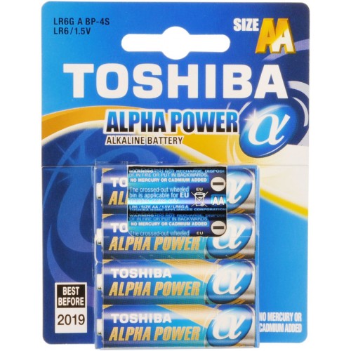 TOSHIBA Alkalická batéria LR6 4BP AA Alpha 35040095