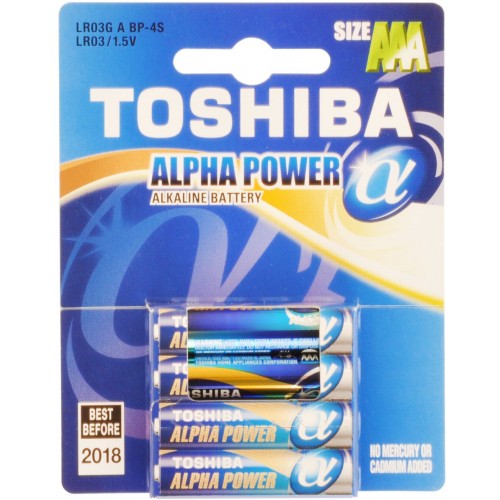 TOSHIBA Alkalická batéria LR03 4BP AAA Alpha 35040096