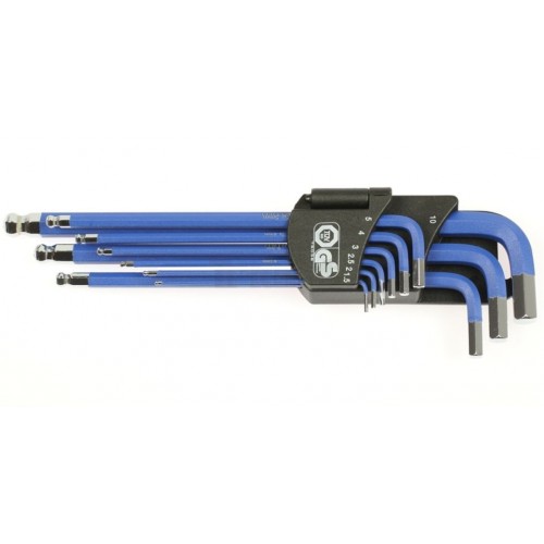 Kľúče zástrčné inbus 1,5 - 10 mm, s guľou, predĺžené, s magnetom, sada 9 dielov, 100-02218 Kľúče zástrčné inbus 1,5 - 10 mm, s guľou, predĺžené, s magnetom, sada 9 dielov, 100-02218