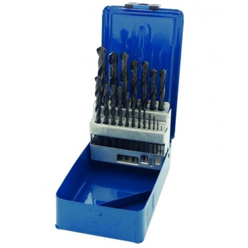 Vrtáky špirálové valcované HSS, priemer 1,0 - 10,0 mm, sada 19 dielov, 100-01083