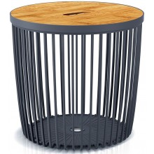 Prosperplast CLUBO Univerzálny kôš / stolík s bambusovým vekom 38,6cm, antracit ICLU35T