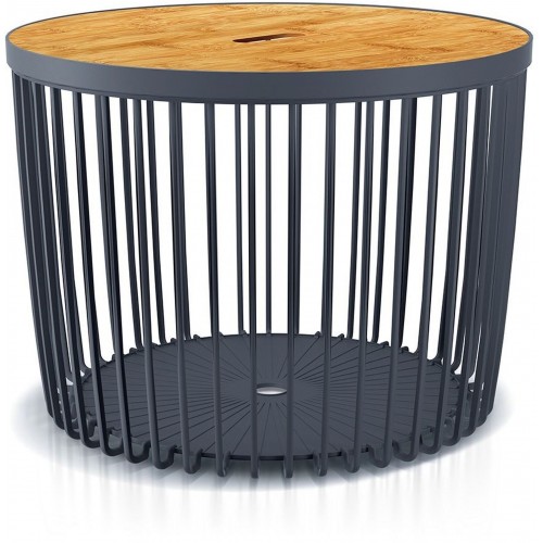 Prosperplast CLUBO Univerzálny kôš / stolík s bambusovým vekom 59cm, antracit ICLU100T Prosperplast CLUBO Univerzálny kôš / stolík s bambusovým vekom 59cm, antracit ICLU100T
