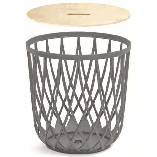 Prosperplast UNIQUBO Univerzálny kôš / stolík 39cm, 35l, šedý kameň IKUB35T