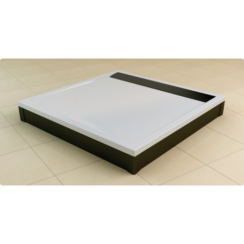 RONAL WIQ ILA sprchová vanička štvorcová 90x90x3, 0cm, mramor, chróm / čierna WIQ09050154