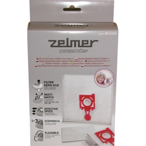 ZELMER - prachové sáčky k vysávačom SAF-BAG 4+1filter typ: 3000, 4000,5000,5500, ZVCA300B