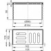 ALCAPLAST Hrdlo vpusty, mriežka 105 × 105 nerez (pre APV26, APV26C) APV0900