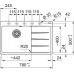Franke Centro CNG 611-78 TL/2, 780x500 mm, fragranitový drez, Šedá bridlica 114.0713.981