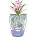 PLASTKON Dekoratívne kvetináč Orchid 15 cm transparentná biela