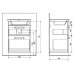 AQUALINE POLY umývadlová skrinka 51,8x74,6x44 cm, 2 zásuvky, biela PL055