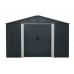 Riwall PRO RMSA 12x10 Anthracite - záhradný domček kovový 3 x 3,7 m SD-X1210-H170C-A