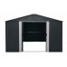 Riwall PRO RMSA 12x10 Anthracite - záhradný domček kovový 3 x 3,7 m SD-X1210-H170C-A