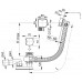 ALCAPLAST Sifón vaňový automat s napúšťaním prepadom pre hrubostenne vane kov A565KM3 100