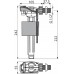 ALCAPLAST Napúšťací ventil bočný kovový závit pre keramické nádržky A16 3/8 "