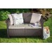 ALLIBERT CORFU LOVE SEAT Pohovka, 128 x 70 x 79cm, hnedá/béžová 17197359